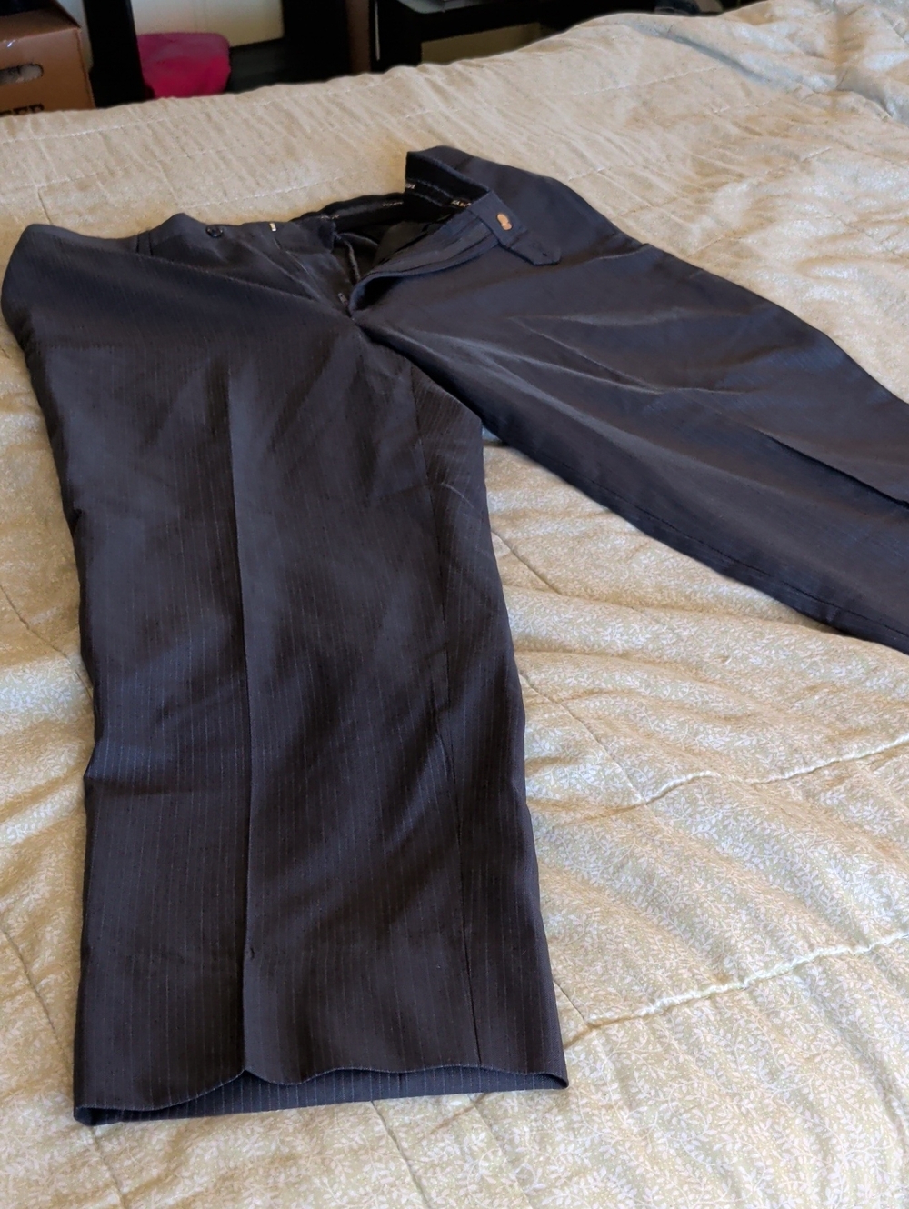 Jos. A. Bank Men's Black Pinstripe Dress Slacks